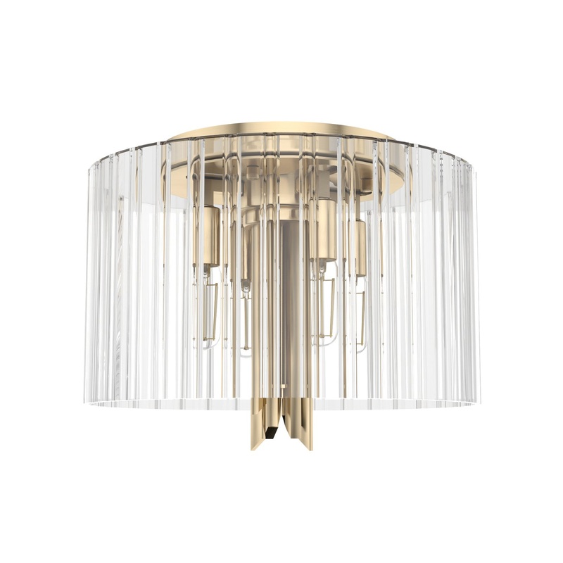 Four Light Flush Mount from the Gatz Collection in Alturas Gold Finish by Hunter