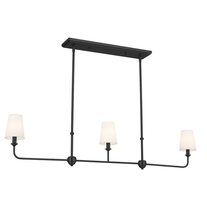 Kichler 52519BK Three Light Linear Chandelier, Black