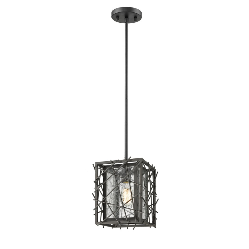 One Light Mini Pendant from the Stanwood Collection in Bronze Finish by Z-Lite