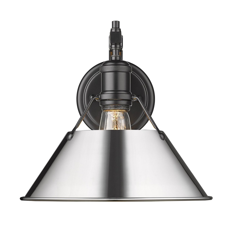 One Light Wall Sconce from the Orwell Collection in Matte Black Finish by Golden