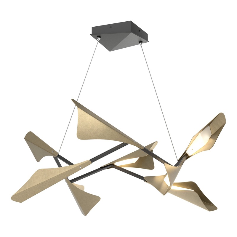 Plume 8-Light LED Pendant Black Soft Gold