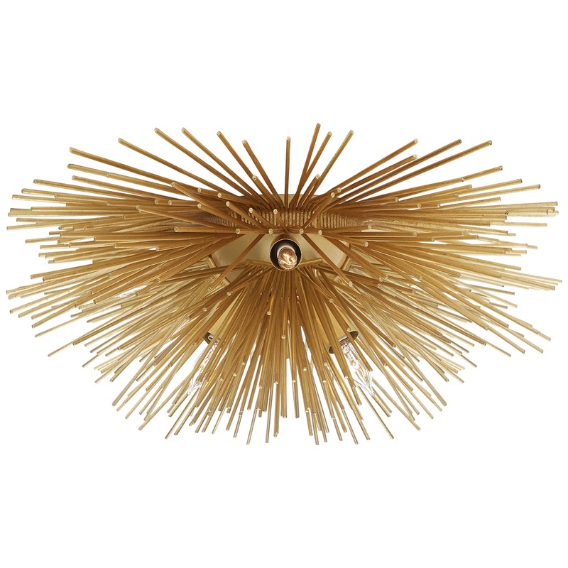 Six Light Flush Mount from the Strada Collection in Gild Finish by Visual Comfort Signature