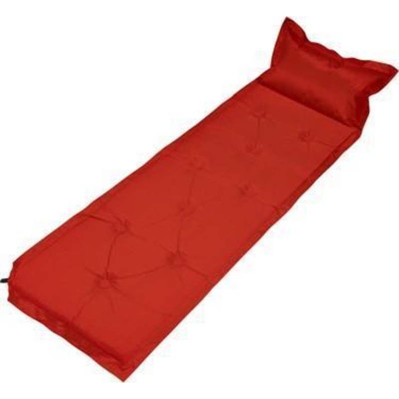 Trailblazer 9-Points Self-Inflatable Polyester Air Mattress With Pillow – RED
