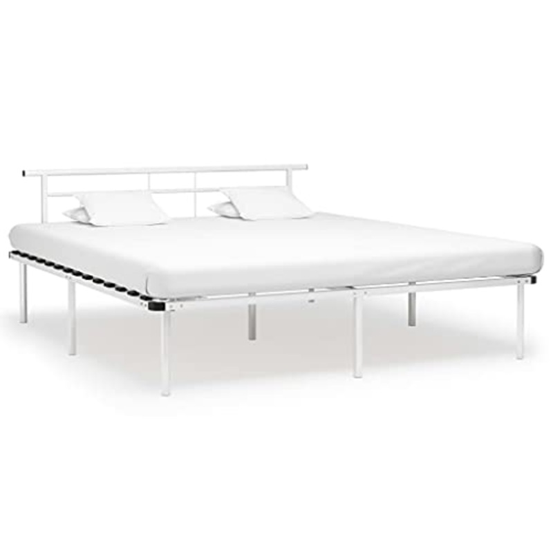 vidaXL Giroletto Bianco in Metallo 180×200 cm
