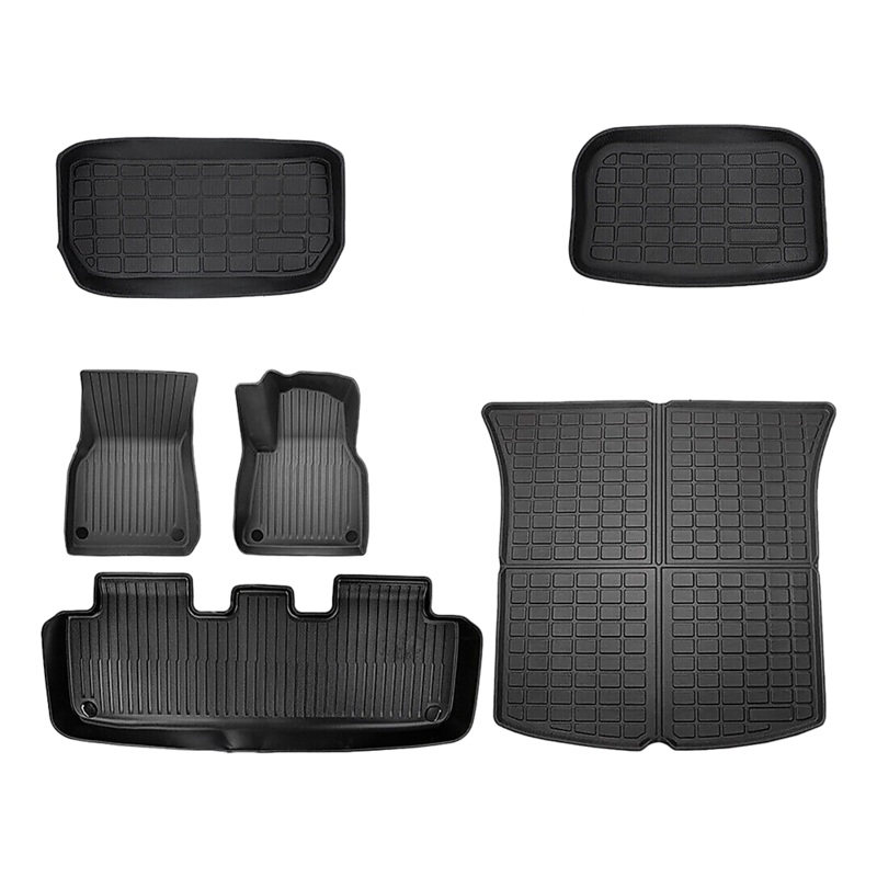 6 piece Tesla Model Y Floor Mats for Front and Rear Trunk Front Passenger and Driver Side