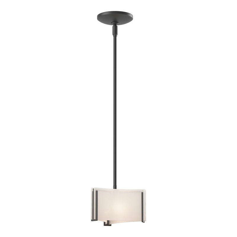 Exos Delta Mini Pendant Black White Art Glass (BB)