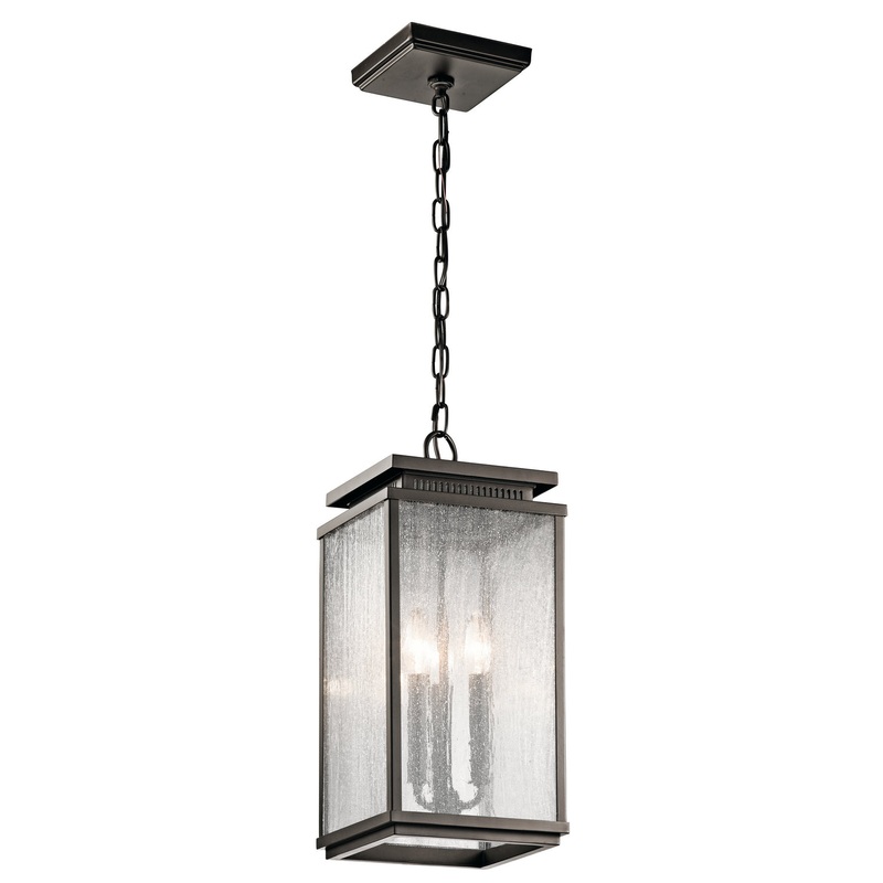 Kichler 49387OZ Three Light Outdoor Pendant, Olde Bronze