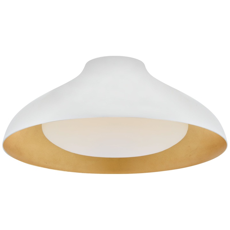 LED Flush Mount from the Agnes Collection in Plaster White Finish by Visual Comfort Signature