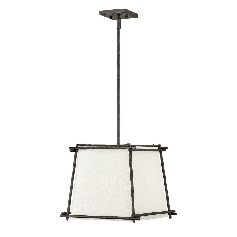LED Pendant from the Tress Collection in Forged Iron Finish by Hinkley