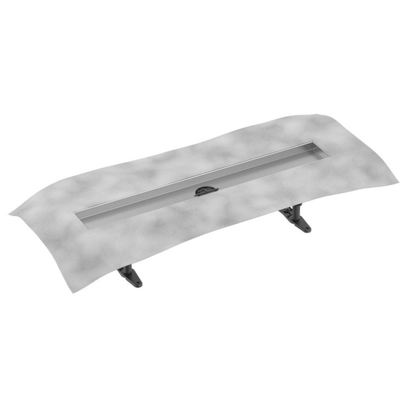 Linear Drain Shower Rough with Hair Catcher 24 Inch Stainless Steel for Concrete/Wooden/LEWIS Sheet Floor Substrates 29-9/16 Inch