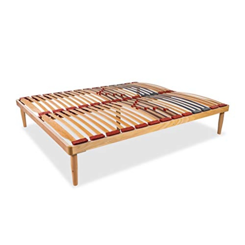 Materassimemory.eu Rete Matrimoniale Modello Dynamic Misura 160×200 in Legno di faggio con doghe Ammortizzate e basculanti e regolatori di rigidit Zona Lombare
