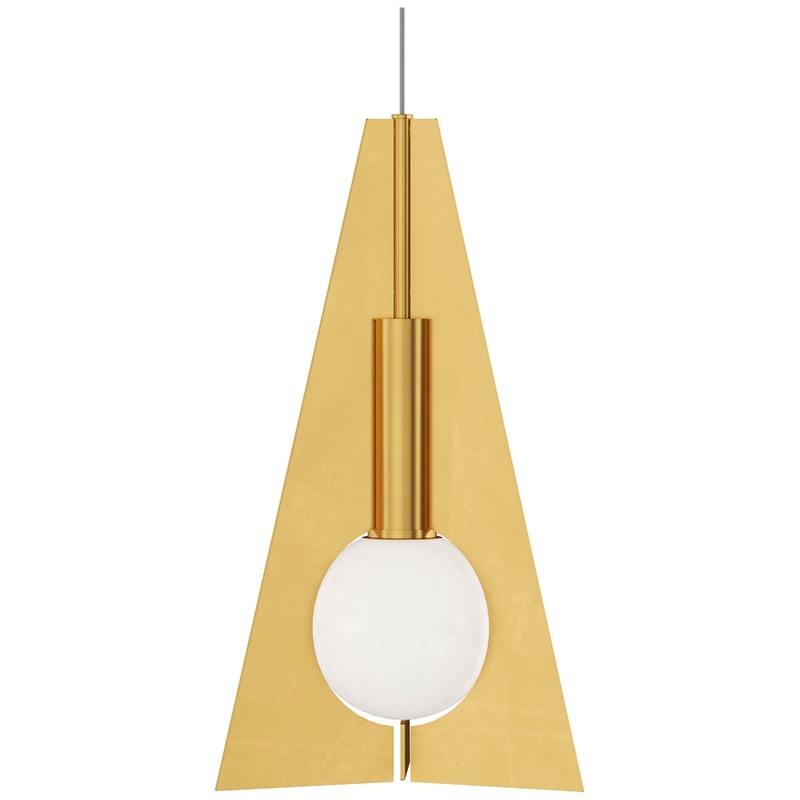Mini Orbel Pyramid Pendant MonoPoint Hand Rubbed Antique Brass