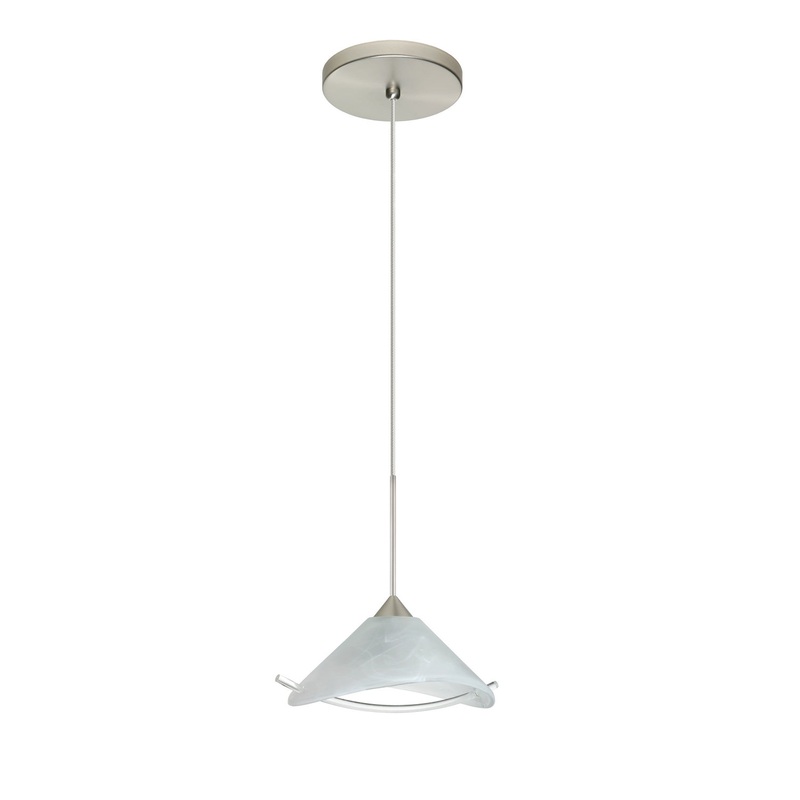 One Light Pendant from the Hoppi Collection in Satin Nickel Finish by Besa