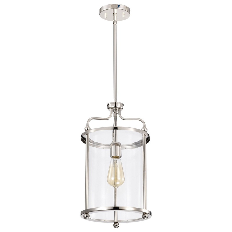 One Light Pendant from the Yorktown Collection in Polished Nickel Finish by Nuvo Lighting