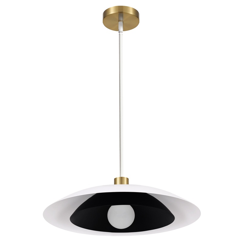 Pima 1-Light Pendant Matte White & Matte Black