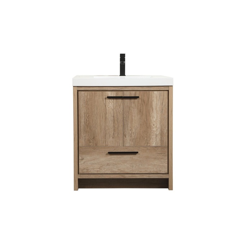 Single Bathroom Vanity from the Wyatt Collection in Natural Oak Finish by Elegant Lighting
