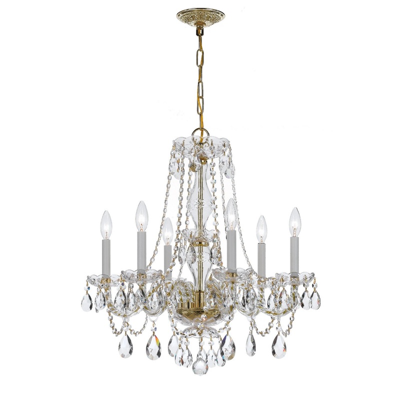 Six Light Chandelier from the Traditional Crystal Collection in Polished Brass Finish by Crystorama
