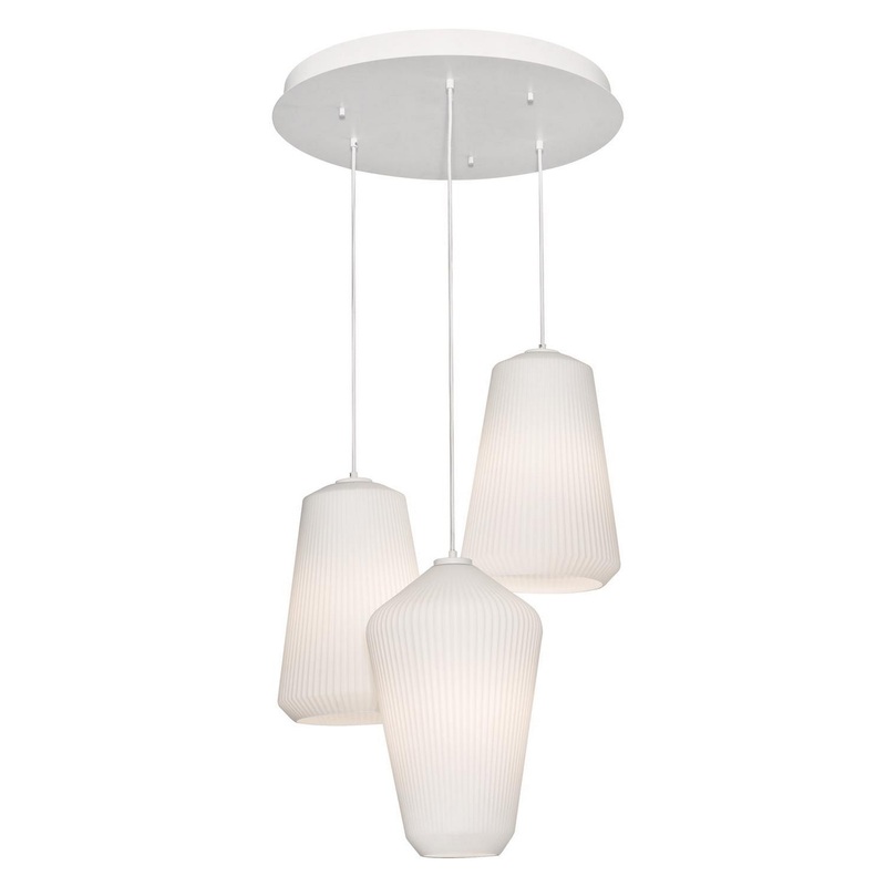 Three Light Pendant from the Lily Collection in White Finish by AFX Lighting