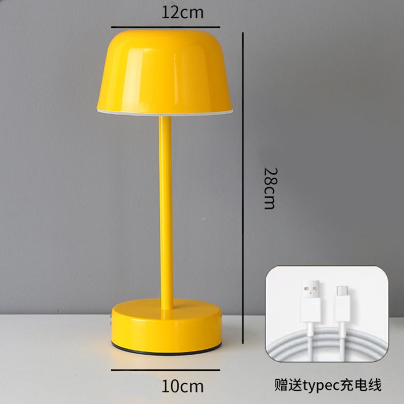 Yellow Modern Minimalist LED Table Lamp – Rechargeable Touch Control Desk Light