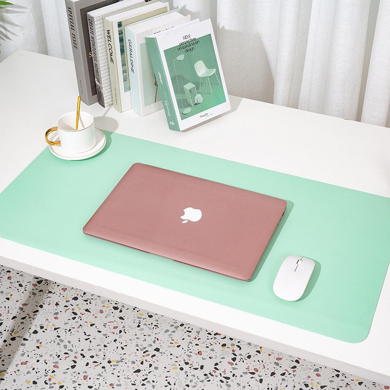 2 PCS Green Extra-Large Leather Table Mat for Study & Work – Pad for Students & Office Use (60x30cm)