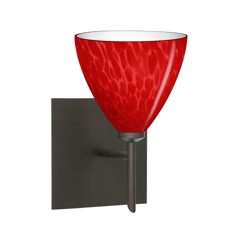 Besa 1SW-1779RC-LED-BR-SQ Besa Mia Mini Sconce with Square Canopy LED Wall Sconce Bronze