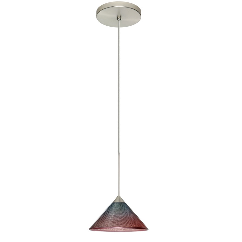 Besa 1XT-117691-LED-SN Kona One Light Pendant Satin Nickel