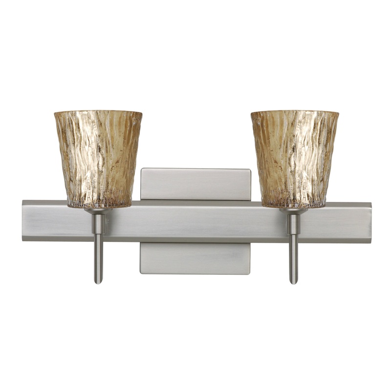 Besa 2SW-5125GF-SN-SQ Nico Two Light Wall Sconce Satin Nickel