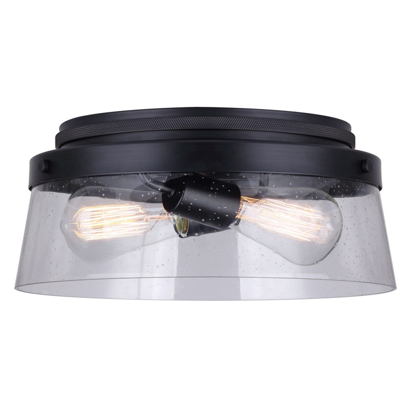 Canarm IFM1097A13BK Declan Two Light Flush Mount Matte Black
