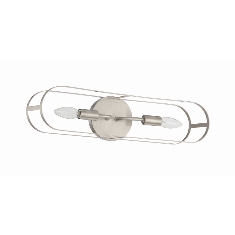Craftmade 12820BNK2 Mindful Two Light Wall Sconce Brushed Polished Nickel