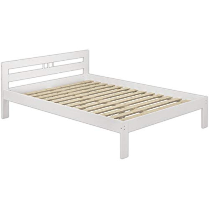 Erst-Holz Solido Elegante Letto Bianco in Pino massello 120×200 con doghe rigide 60.64-12W