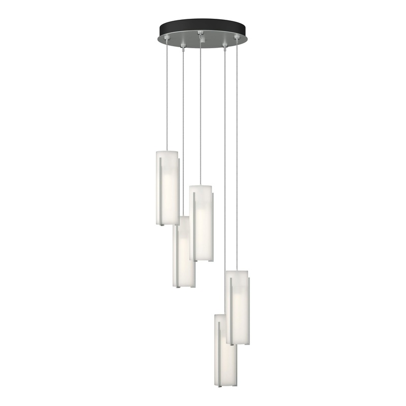 Exos Glass 5-Light Pendant Vintage Platinum Opal Glass (GG)