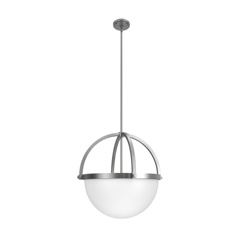 Four Light Pendant from the Wedgefield Collection in Brushed Nickel Finish by Hunter
