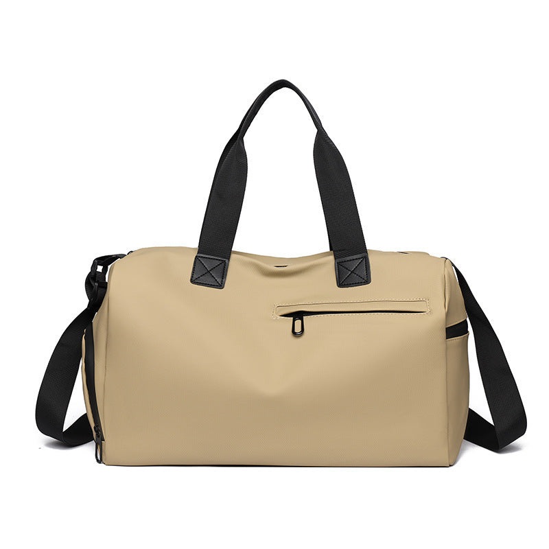 Large Capacity Travel Duffel Bag with Shoe Compartment & Wet Pocket – Multi-Purpose Gym & Weekend Bag(Khaki)