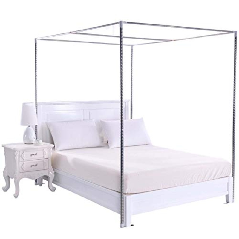 LLGHT Porta Zanzariera Quattro Giroletto per Baldacchino, Giroletto A Baldacchino in Acciaio Inox, Telaio per Baldacchino, Telaio per Letto Singolo/Matrimoniale/King-Size (Size : 1.22m Bed)