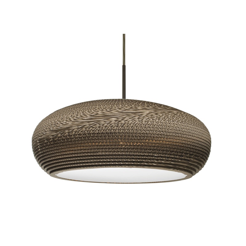 One Light Pendant from the Venus Collection in Bronze Finish by Besa