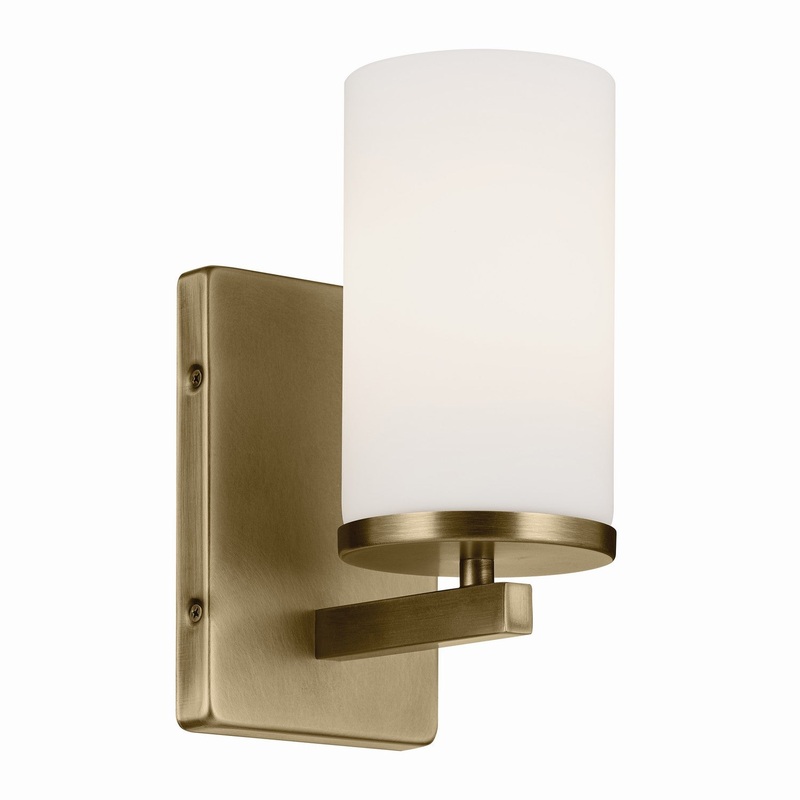 One Light Wall Sconce from the Crosby Collection in Natural Brass Finish by Kichler
