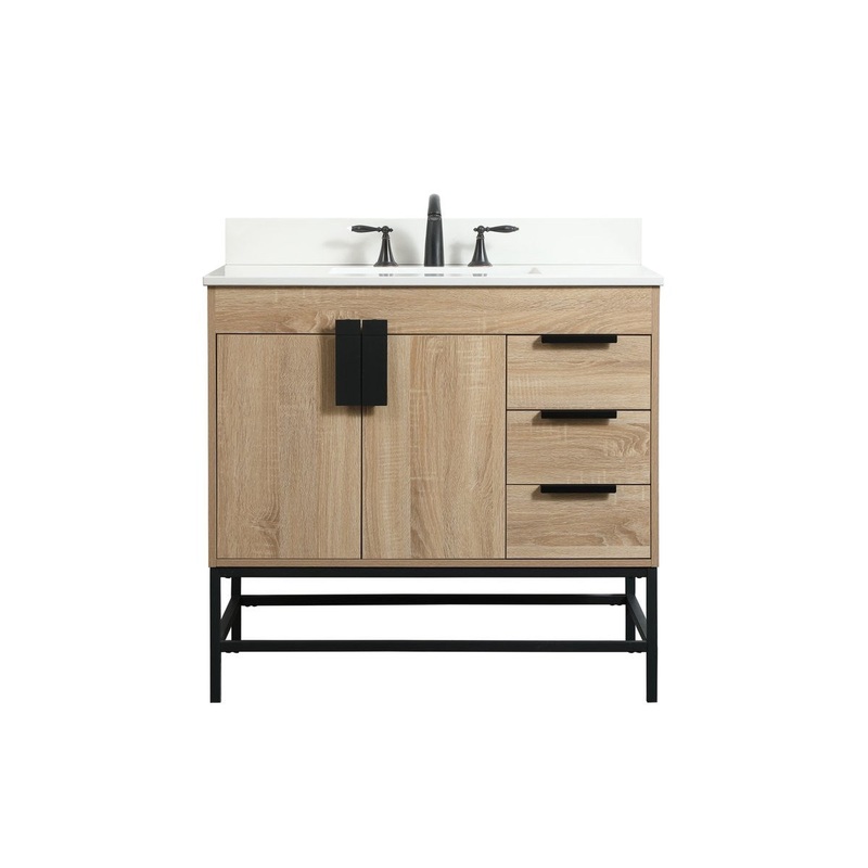 Single Bathroom Vanity from the Eugene Collection in Mango Wood Finish by Elegant Lighting