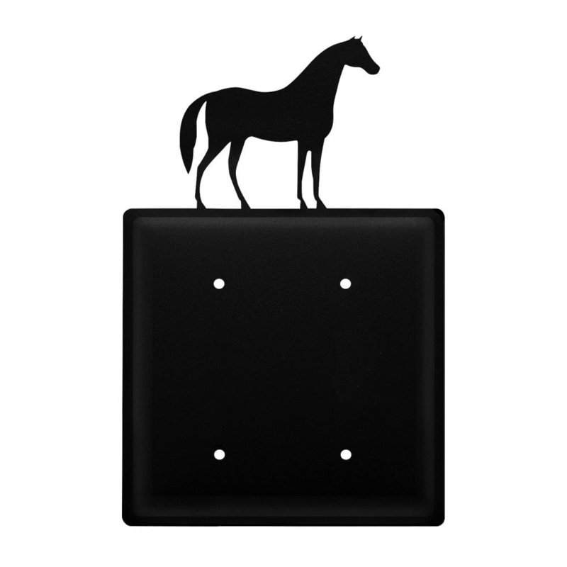 Village Wrought Iron ECC-68 Double Horse Double Elec Cover CUSTOM Product