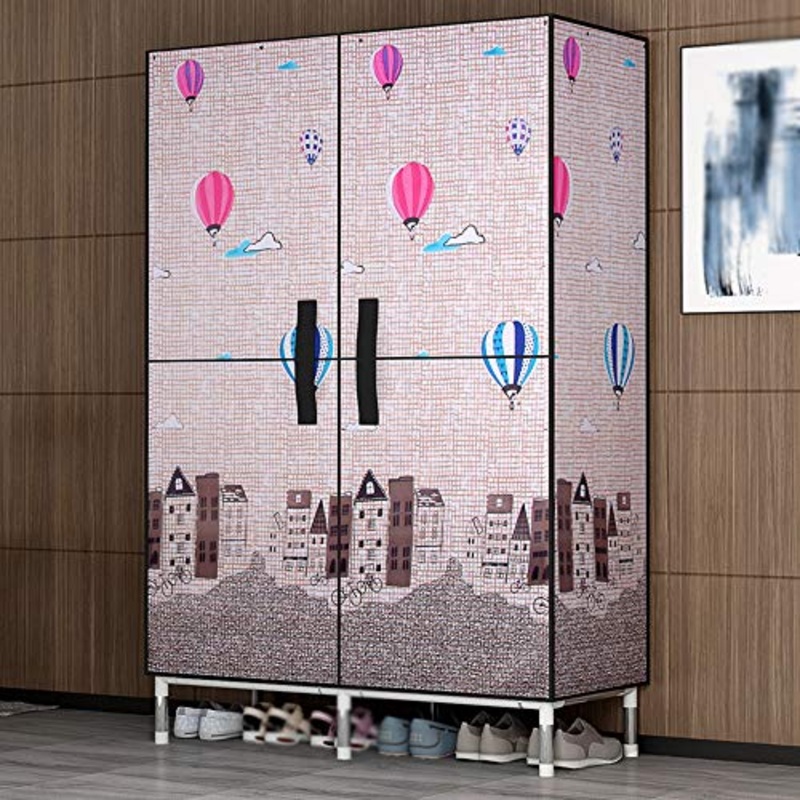 wardrobe Armadio A Muro, Armadio Singolo Sospeso Economia Domestica, Tubo in Acciaio da 25 Mm, 85  45  172 Cm