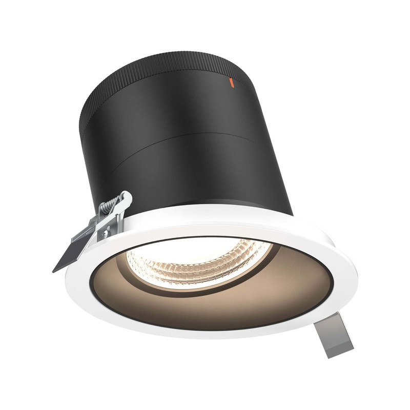 6″ Modular Downlight Black with White Trim 35 Degrees Sloped Ceiling