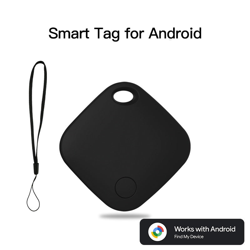 Black Smart Item Locator Tag for Android – Google Find My Device Compatible, Anti-Lost Tracker