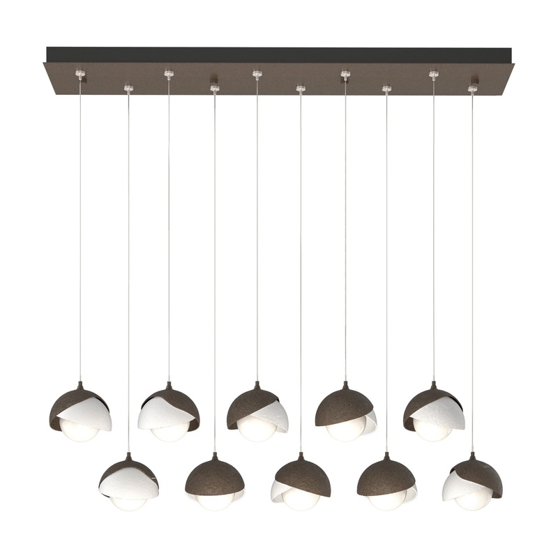 Brooklyn 10-Light Double Shade Pendant Bronze White