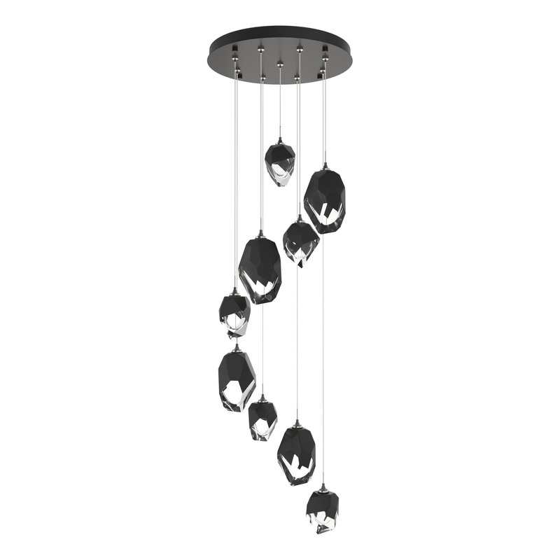 Chrysalis 9-Light Mixed Crystal Pendant Oil Rubbed Bronze Black Crystal (BP)
