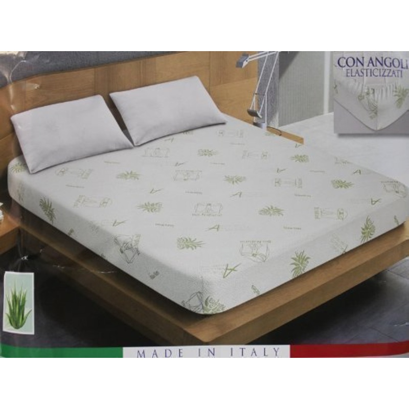 Coprimaterasso in Aloe Vera ANTIACARO matrimoniale traversa 2 piazze