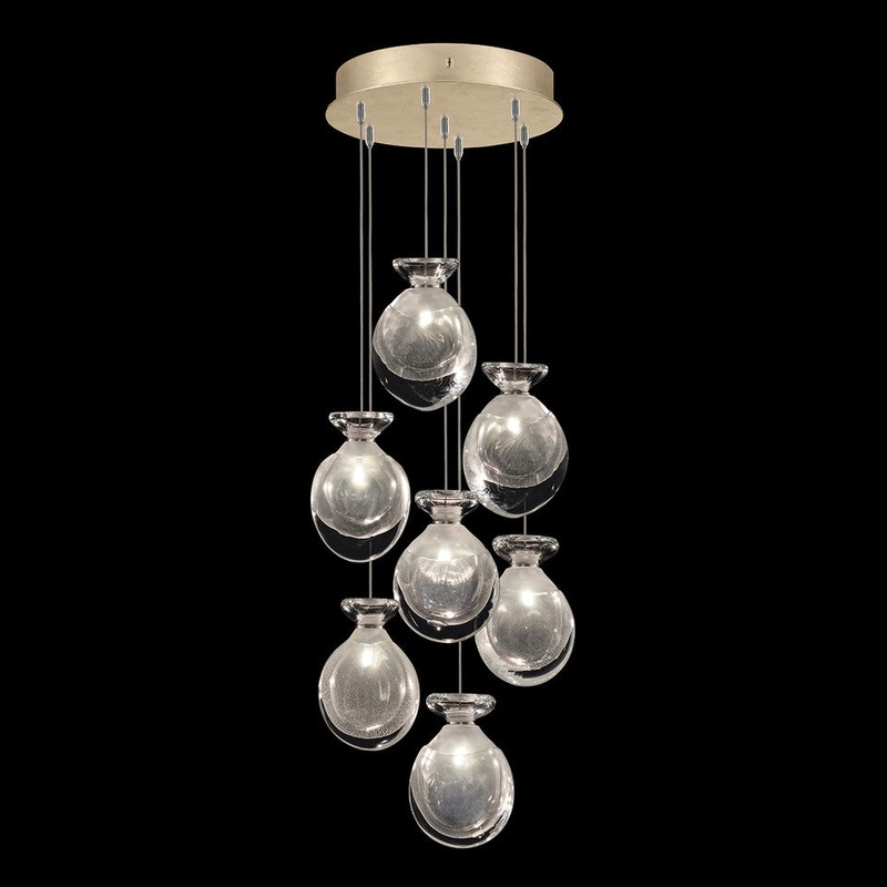 Essence 13.5″W Round Pendant Gold/Clear Round