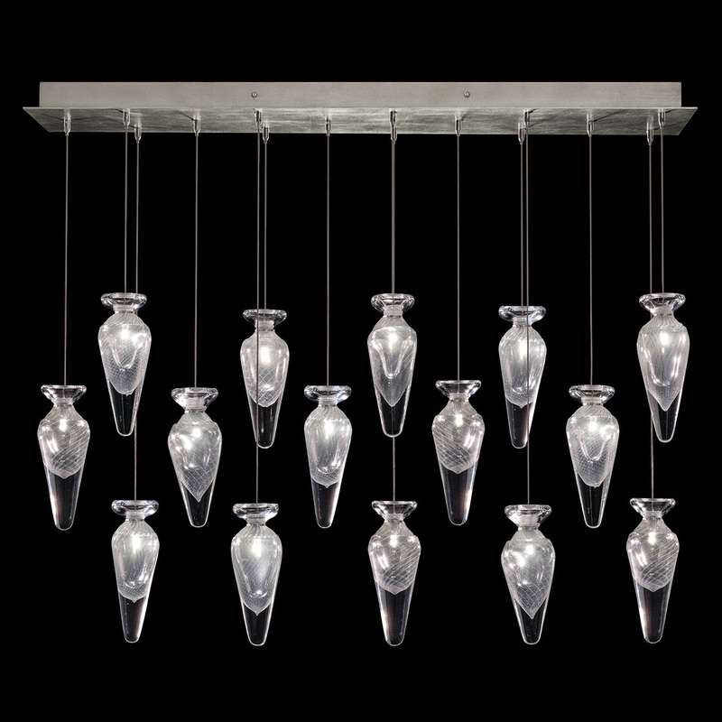 Essence 49″W Rectangular Pendant Gold/Clear Mix