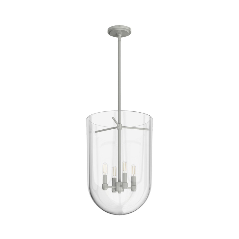 Four Light Pendant from the Sacha Collection in Brushed Nickel Finish by Hunter