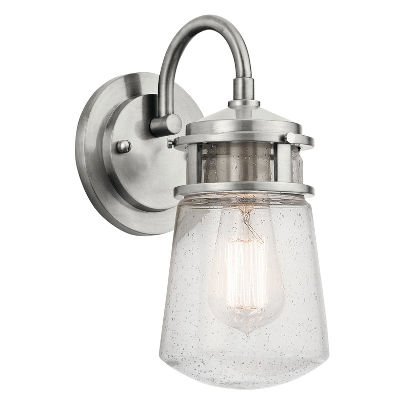 Kichler 49444BA One Light Outdoor Wall Mount, Brushed Aluminum