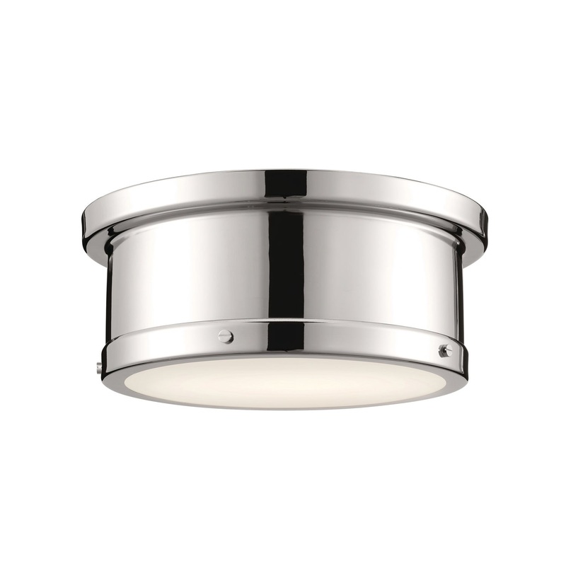 Kichler 52540PN Two Light Flush Mount, Polished Nickel