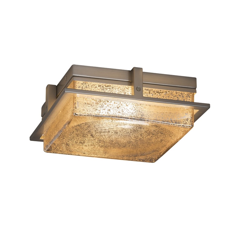 LED Outdoor Flush Mount from the Fusion Collection in Brushed Nickel Finish by Justice Designs